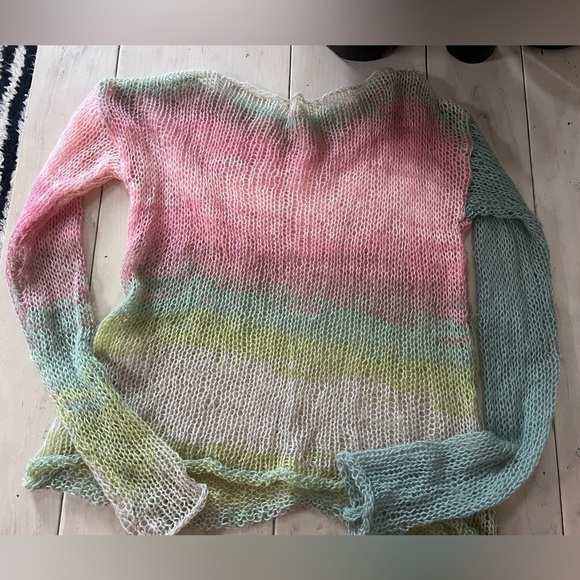 Vintage Sweaters - Hand Knit Gradient Sweater